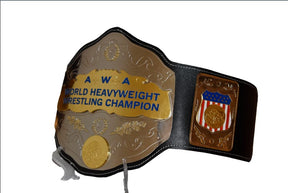 AWA world heavyweight wrestling champion belt dual plated