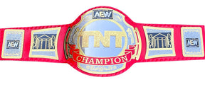 AEW TNT championship title black leather replica belt adult size